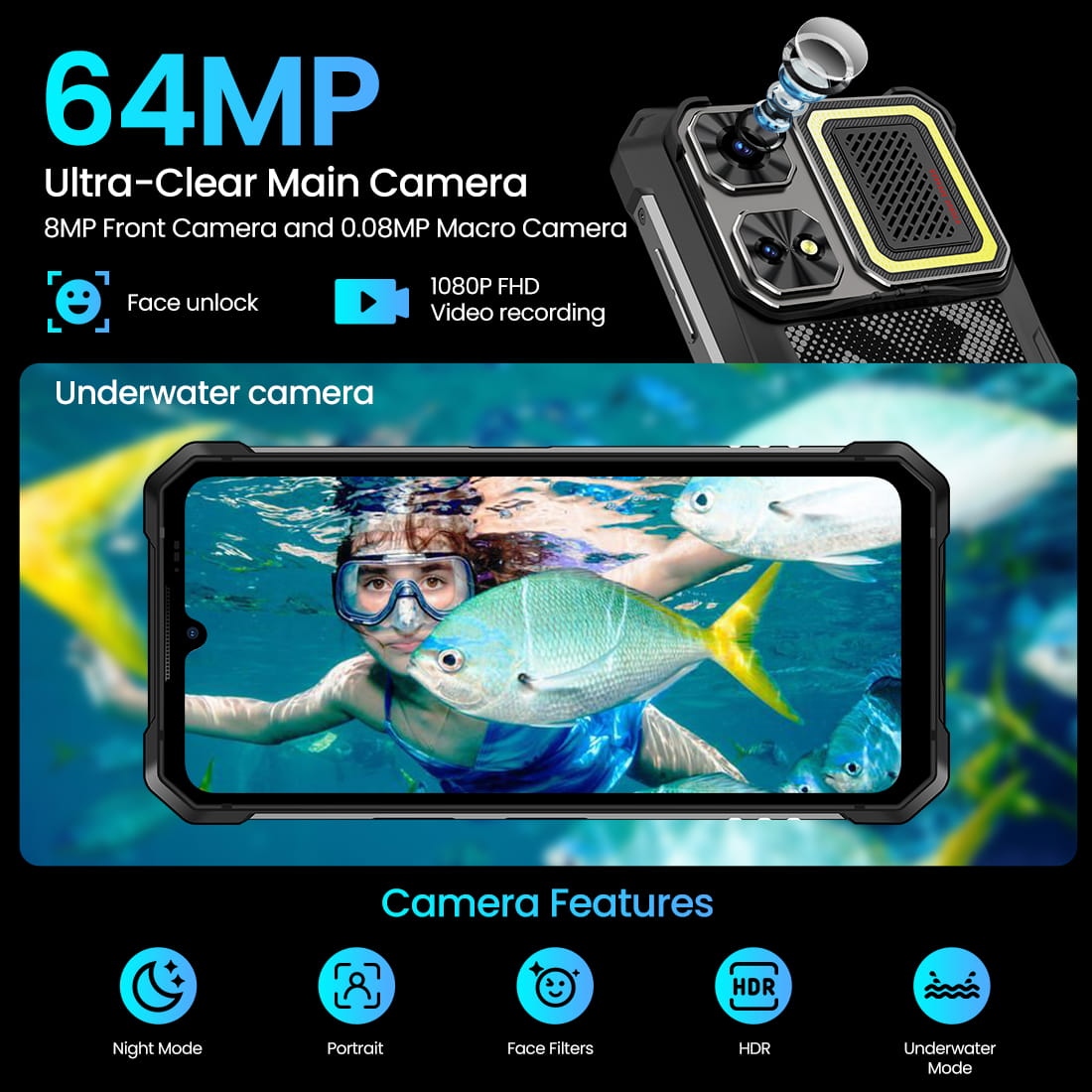 LAGENIO Rhino 1 Pro outdoor smartphone underwater camera