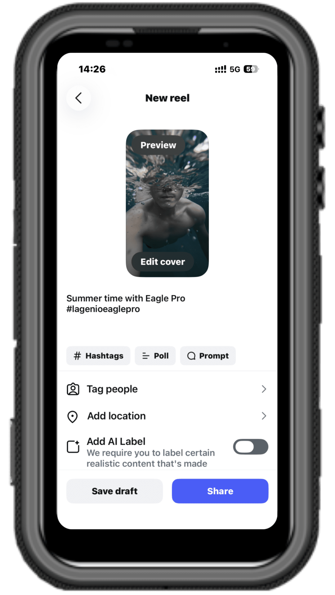 eagle pro share to instagram