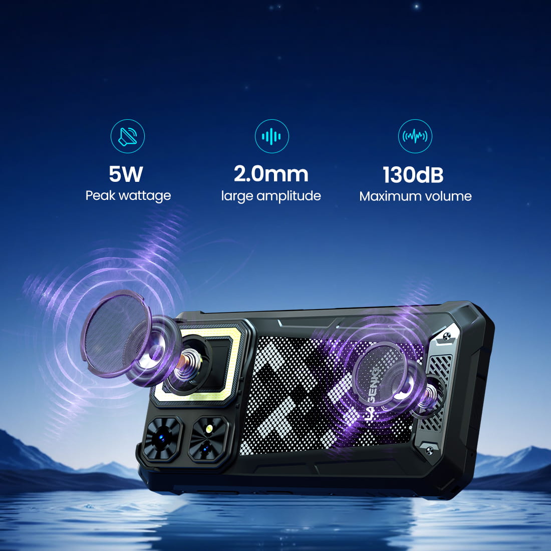 LAGENIO Rhino 1 Pro rugged smartphone dual stereo speakers
