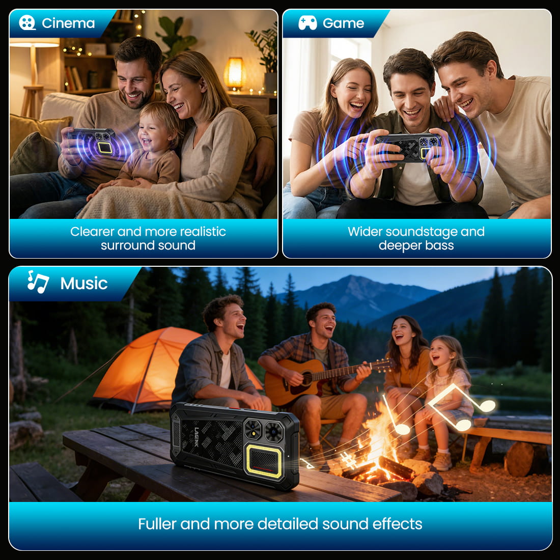 LAGENIO Rhino 1 Pro rugged smartphone camping light feature